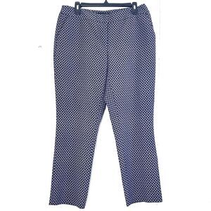 Jasmine & Juliana Women Ankle Pants Size 12 Crop Navy Blue Red Geometric Pattern